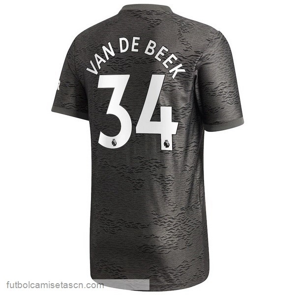 Camiseta Manchester United NO.34 Van De Beek 2ª 2020/21 Negro